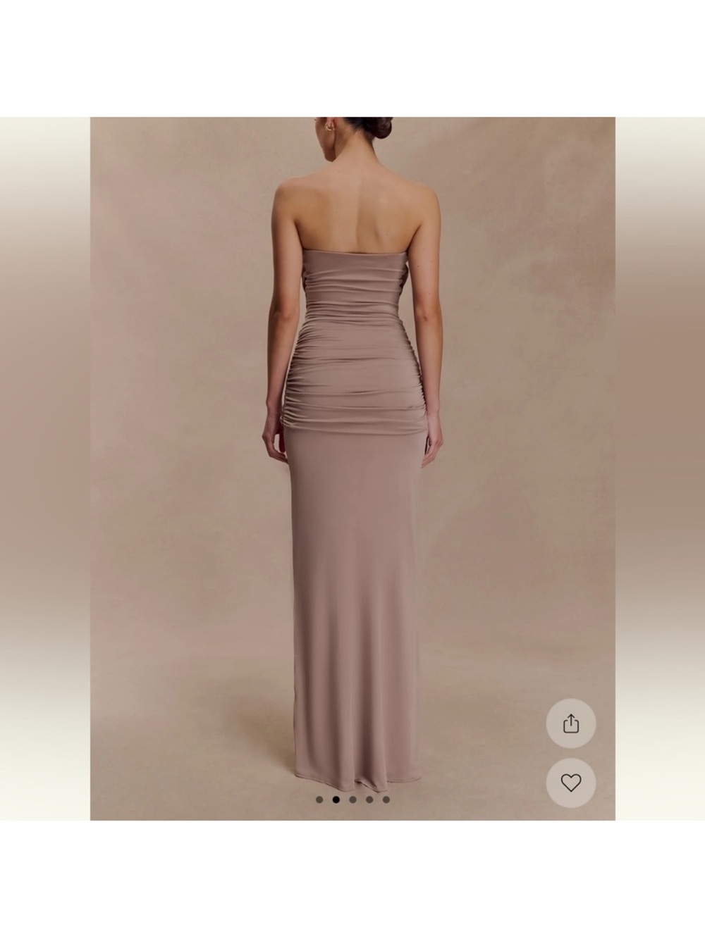 Meshki mirren slinky Ruched Maxi Dress in Taupe - Picture 2 of 4
